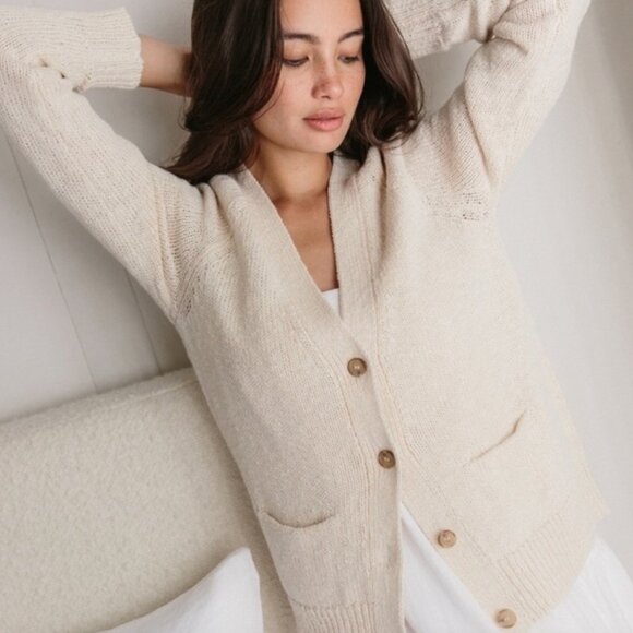 Jenni Kayne Sweaters - Jenni Kayne Stanford Cotton Linen Cardigan Ivory